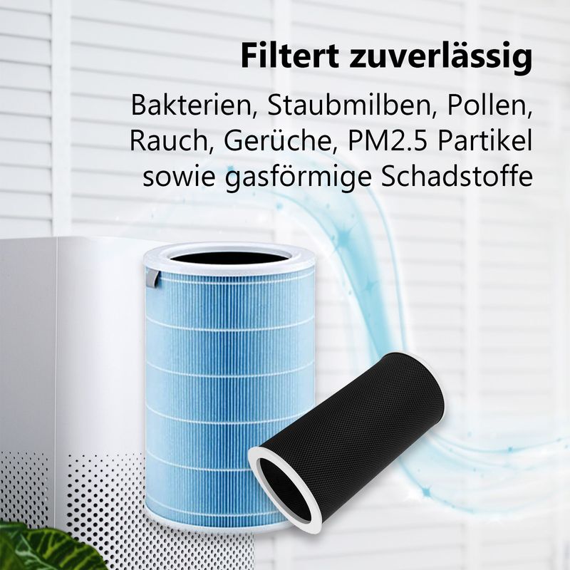 Alternatives HEPA- & Aktivkohlefilter-Set zu Xiaomi Mi Air Purifier 3