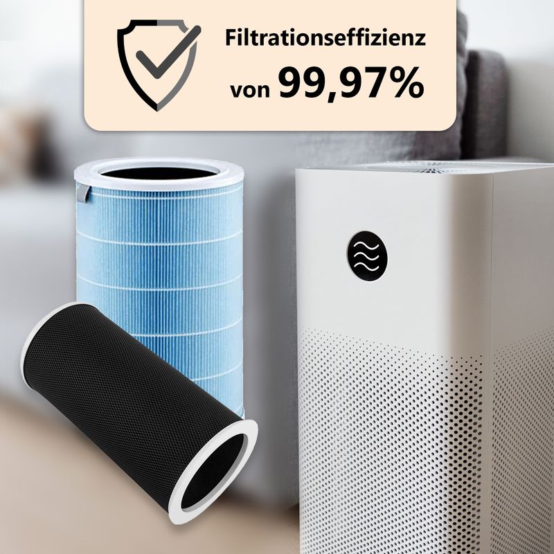Alternatives HEPA- & Aktivkohlefilter-Set zu Xiaomi Mi Air Purifier 3C