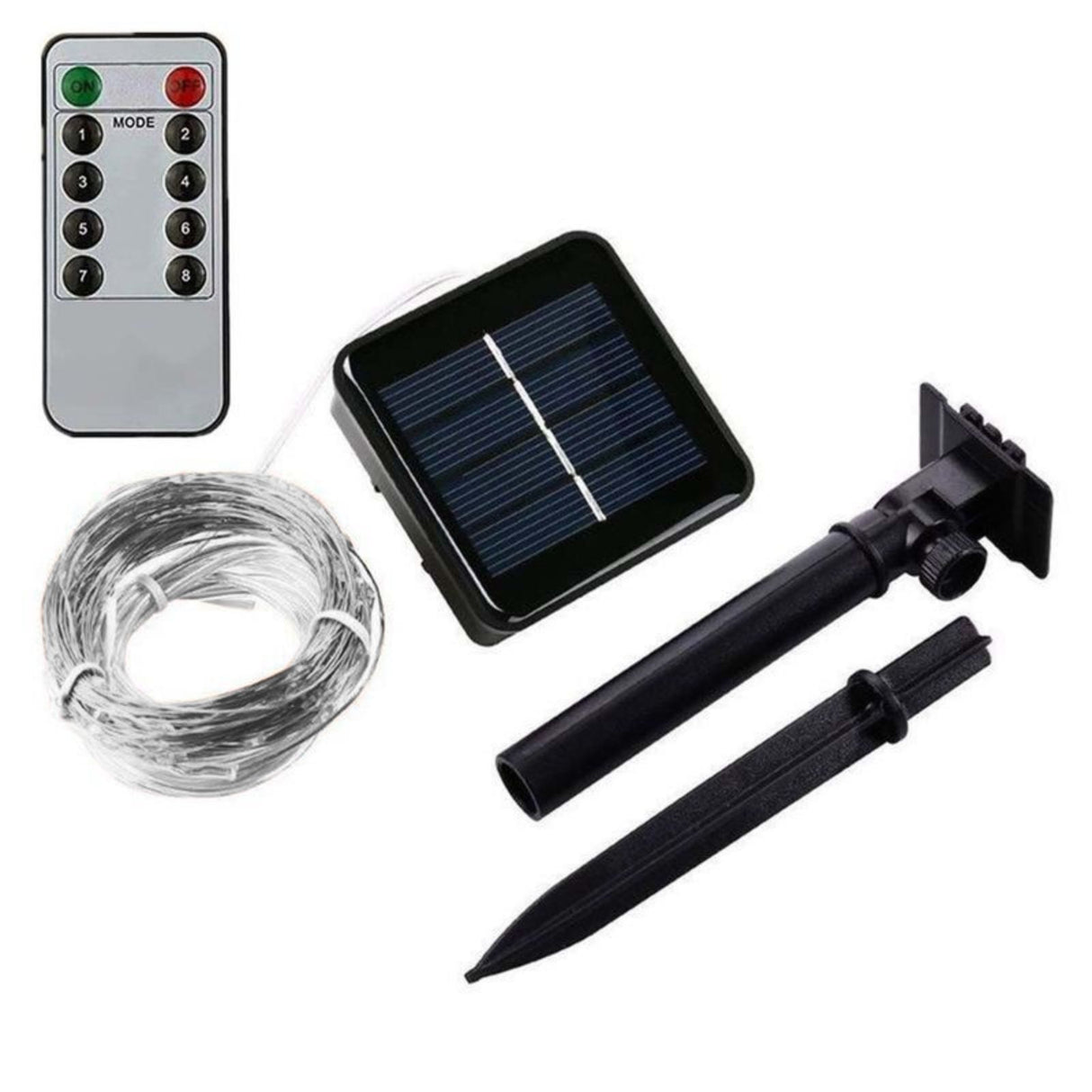 22m LED Leuchtgirlande Solar-Lichterkette Gartenbeleuchtung Warmweiss