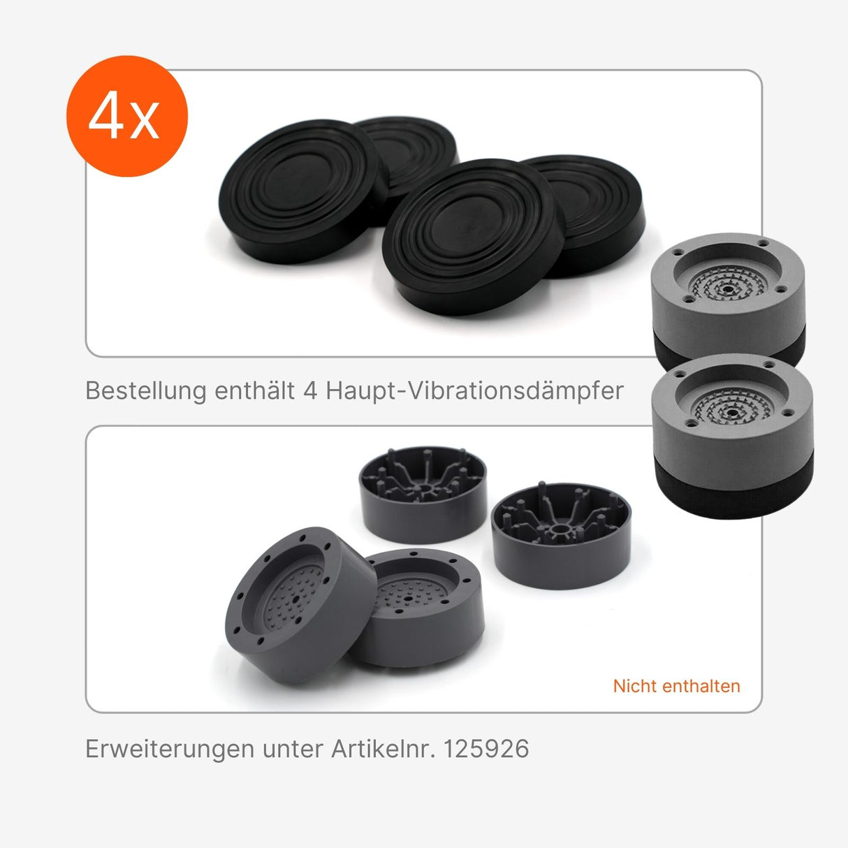Vibrationsdämpfer 4er-Pack Hauptfuss Anti-Schwingungsfüsse