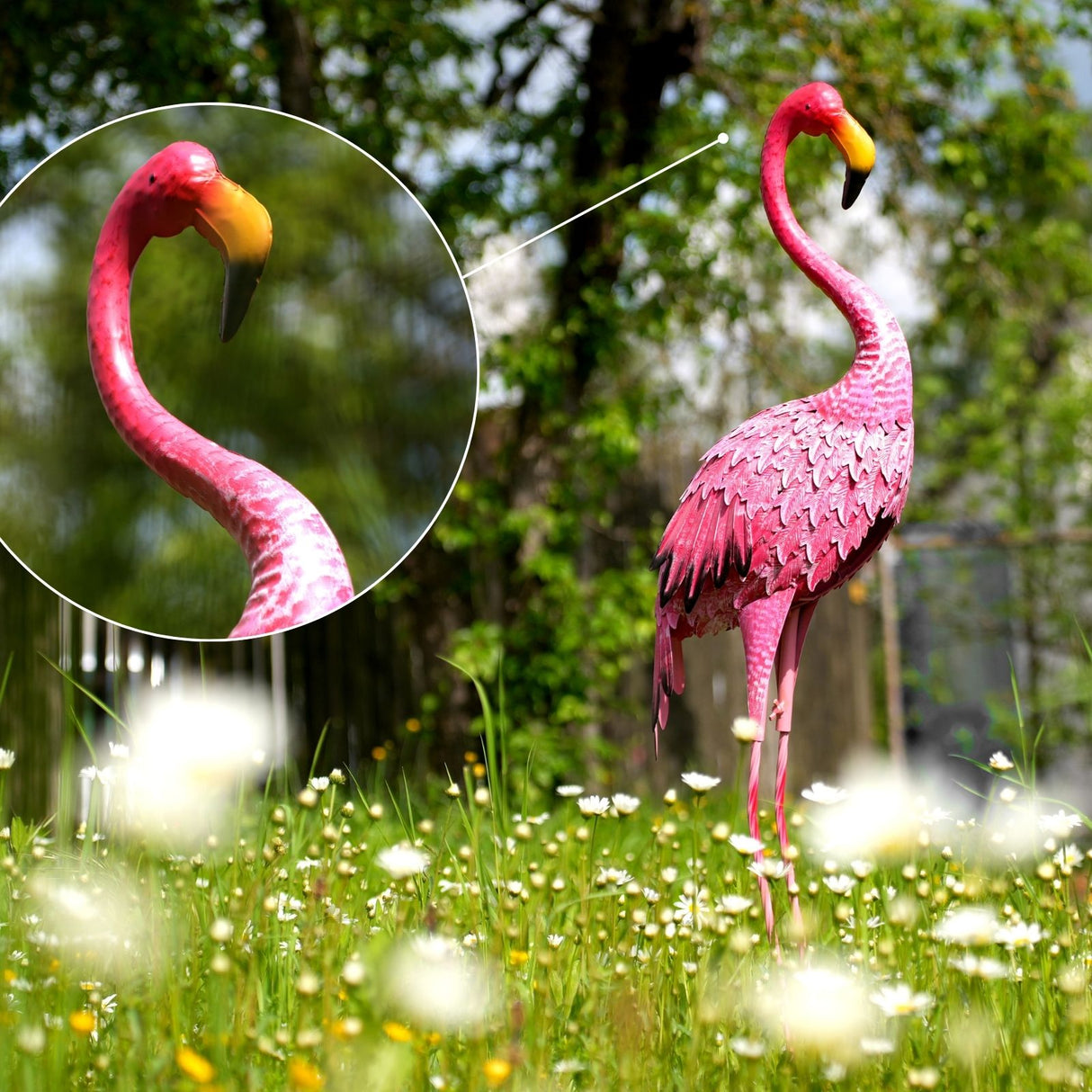 Flamingo Metall Gartendekoration Dekofigur Gartenskulptur Gartenfigur