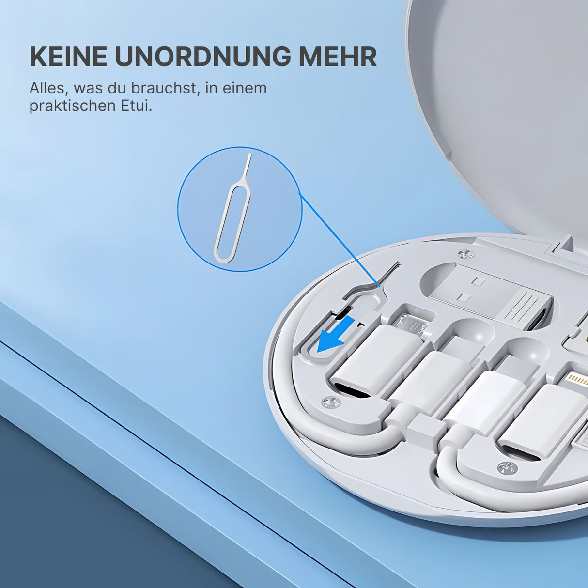 5-in-1 Kabelbox Adapter-Box USB-Etui Datenkabel-Set USB-Reisehülle