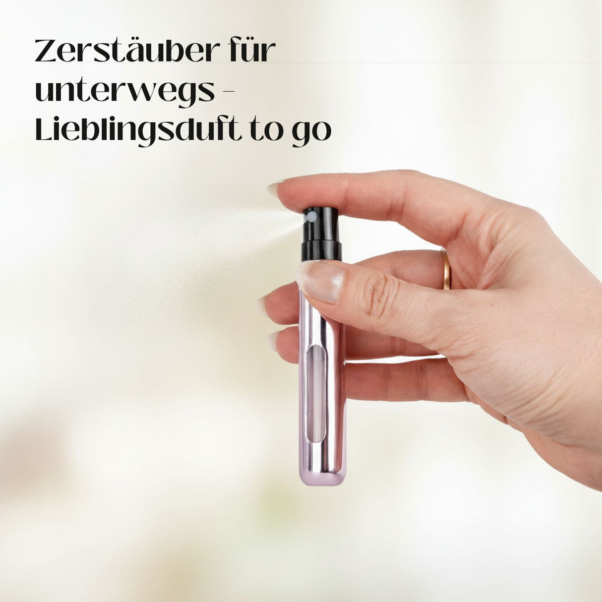 2er-Set Mini-Parfümzerstäuber 8ml Parfum Vaporisateur Silbrig Pink