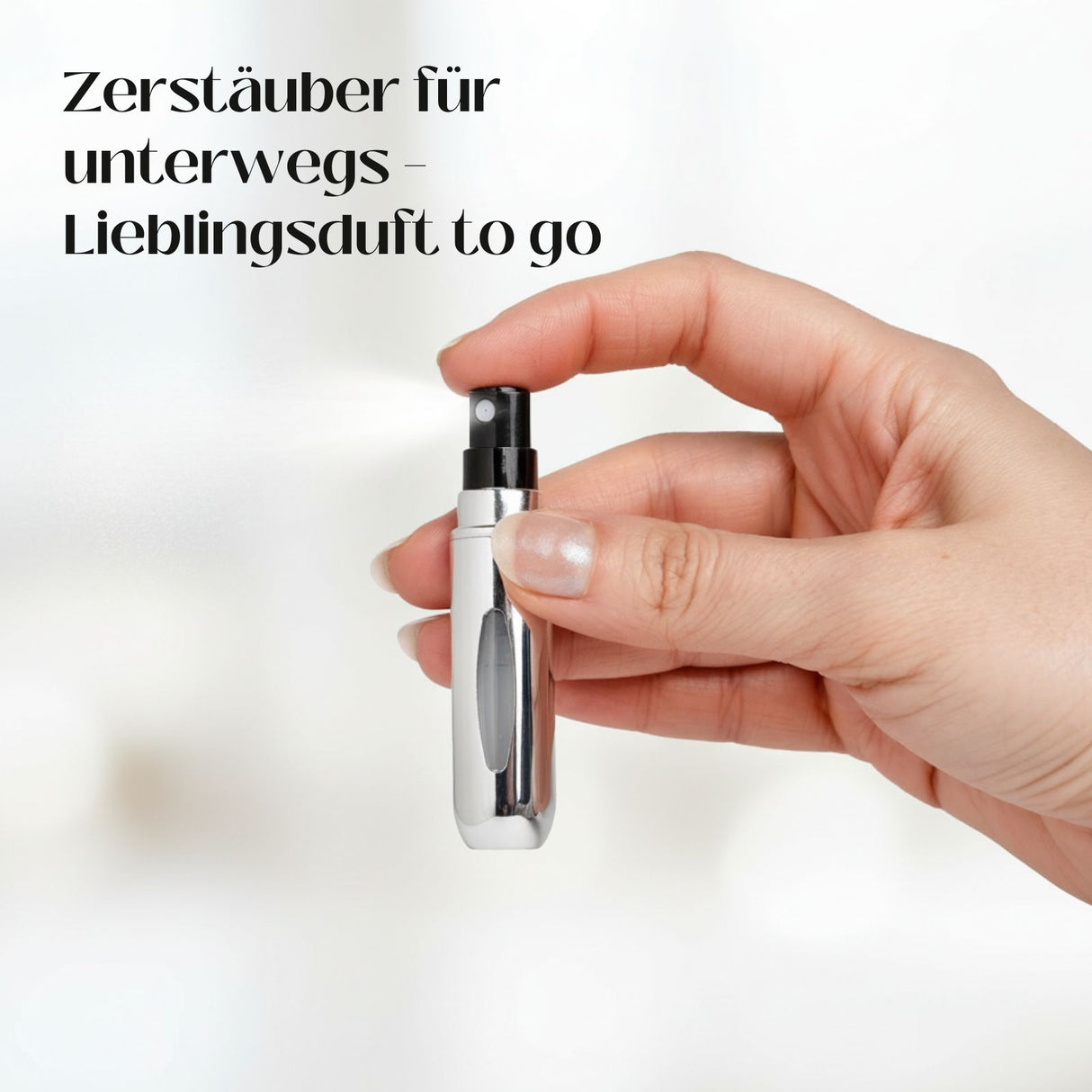2er-Set Mini-Parfümzerstäuber 5ml Parfum Vaporisateur Matt-Goldig Silbrig