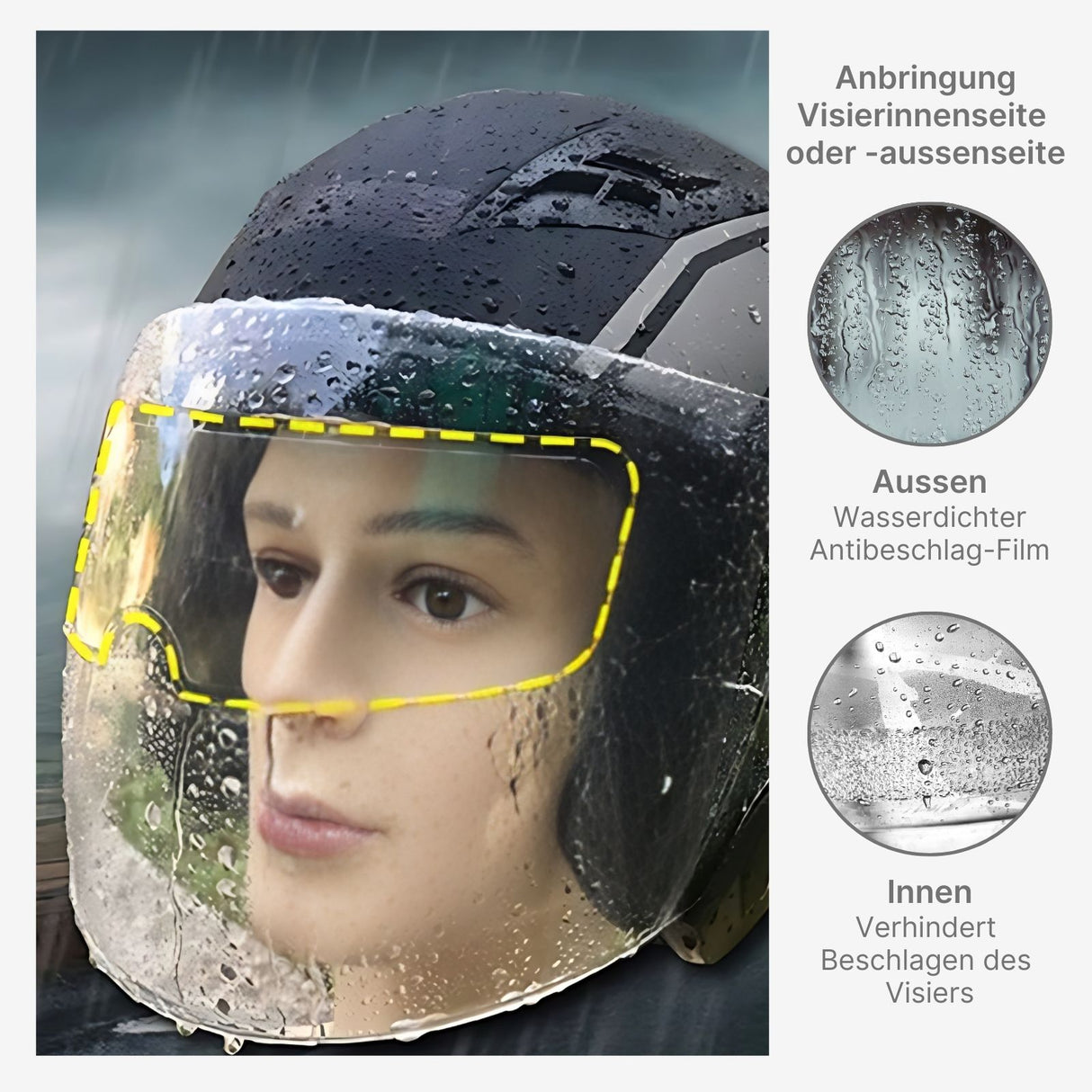 Motorrad Helm Antibeschlagfolie Antibeschlag-Film Visier Regenschutz