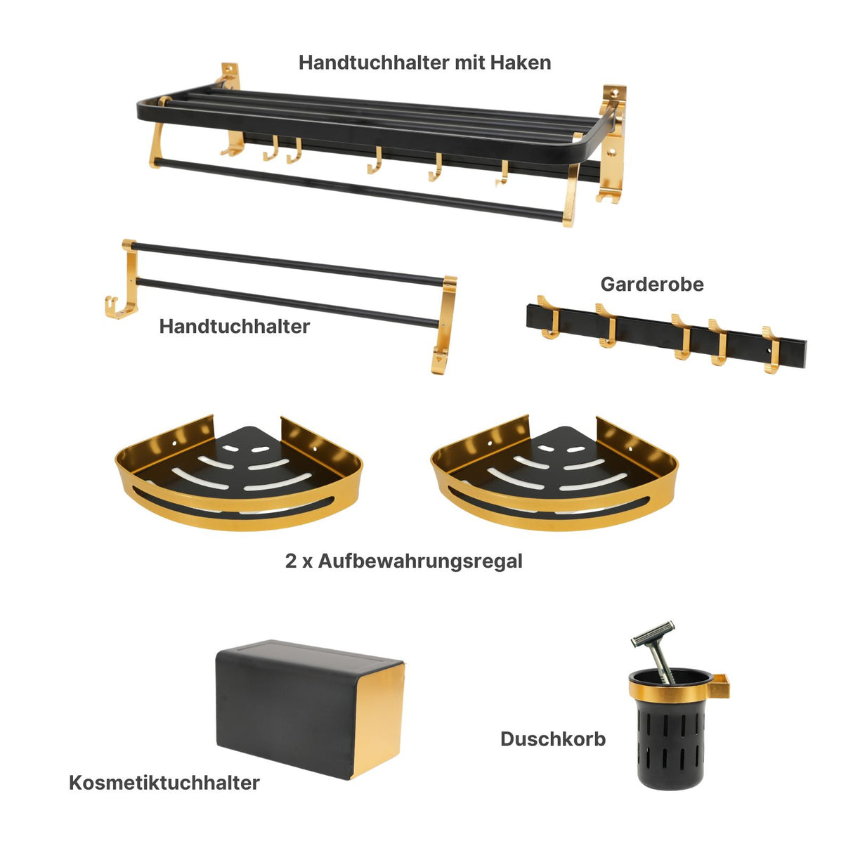 Badezimmer Zubehör Set 6-teilig Handtuchhalter Badzubehör Hardware