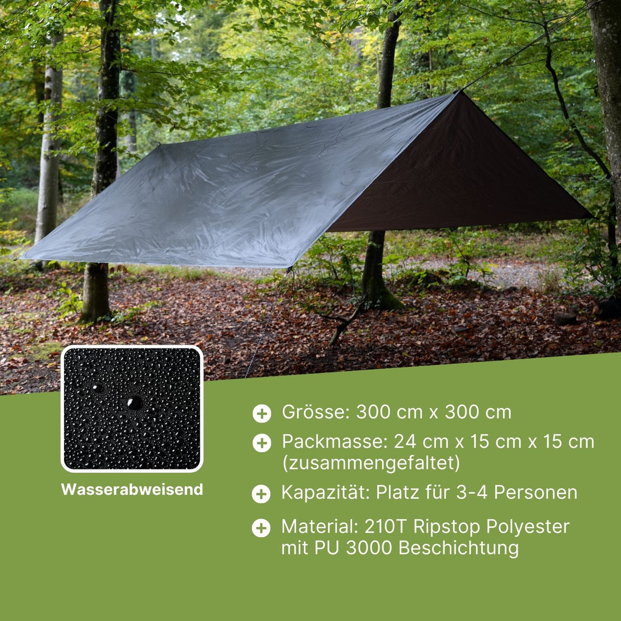 Tarpzelt Trekkingzelt Sonnensegel-Zelt Campingüberdachung Picknickdecke