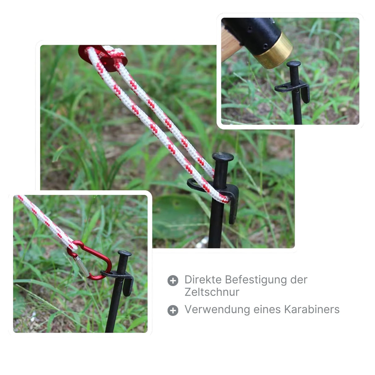 Zeltheringe Stahl Heringe 20cm Zeltnagel Camping Bodennagel 4er Set