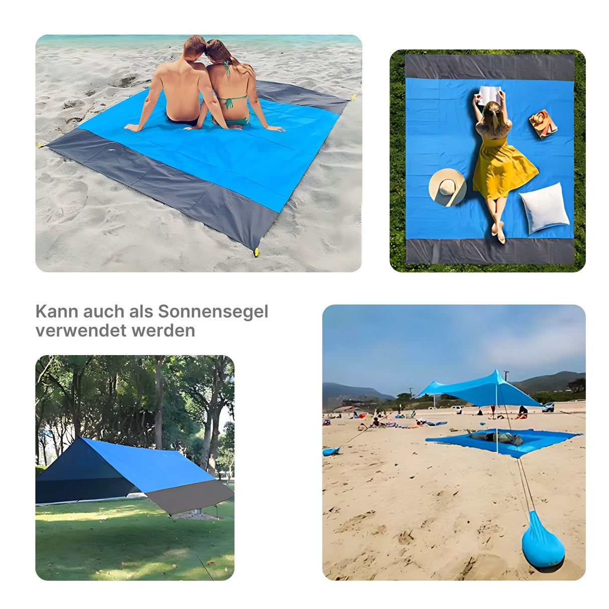 Strandtuch Sandfreie Stranddecke Strandmatte Picknickdecke Liegetuch