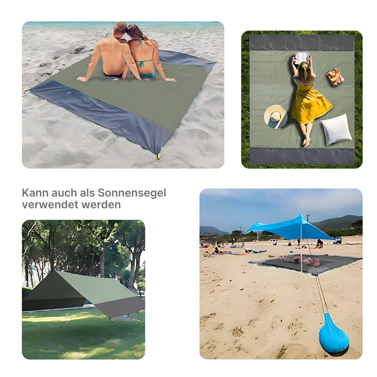 Sandfreie Stranddecke Strandmatte Strandtuch Liegetuch Picknickdecke