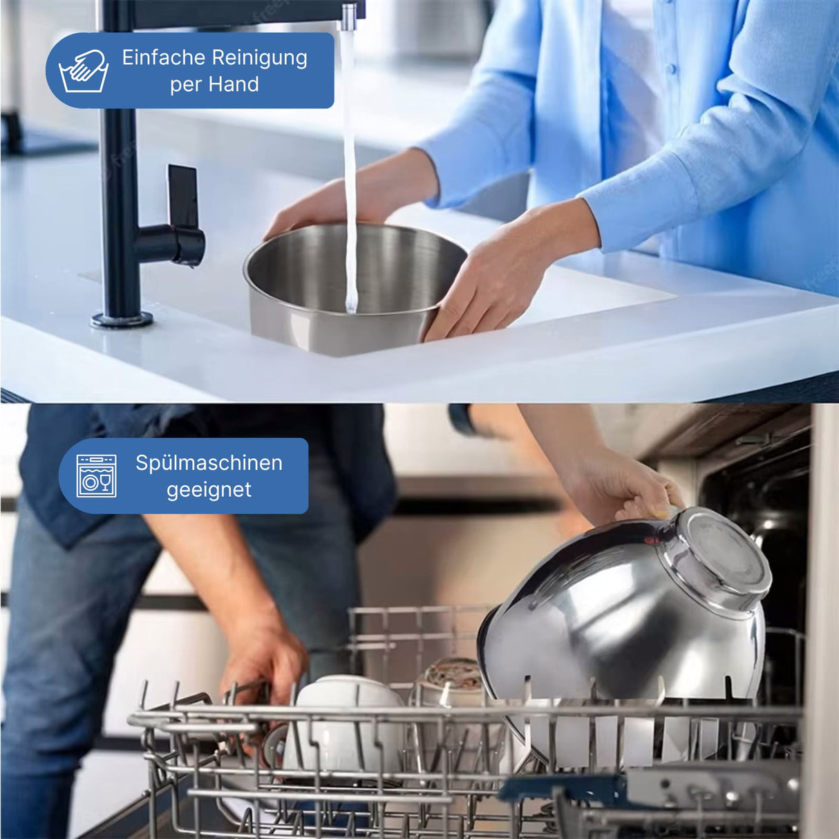 Alternative Edelstahlschüssel für KitchenAid Rührschüssel Teigschüssel