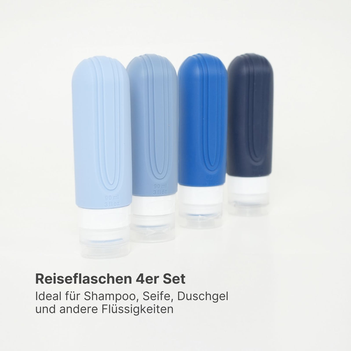 4er Set Shampoo-Behälter Squeeze-Flasche Reiseflaschen Silikonbehälter Quetschflasche