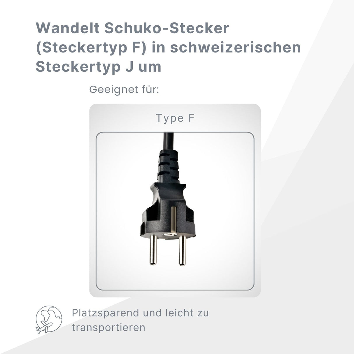 Steckdosenadapter Schuko zu Schweiz Konvertierungsstecker Adapter