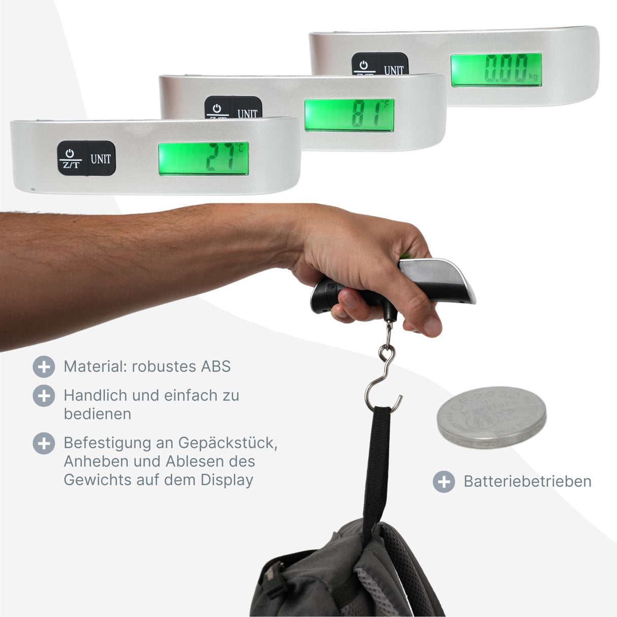 Digitale Kofferwaage Gepäckwaage Handwaage Reisewaage Hängewaage