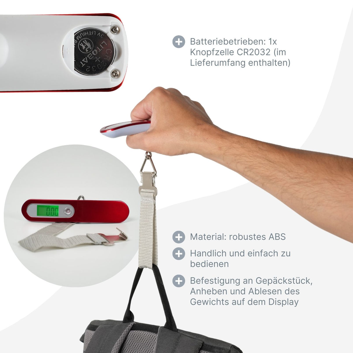 Digitale Reisewaage Kofferwaage Gepäckwaage Handwaage Hängewaage