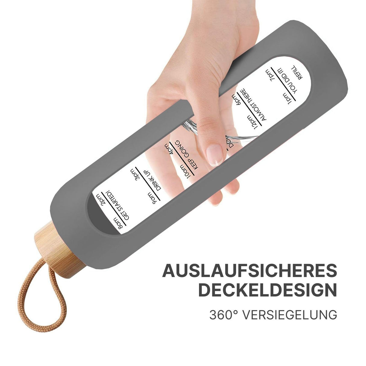 Glasflasche Wasserflasche Sportflasche Trinkflasche Getränkeflasche