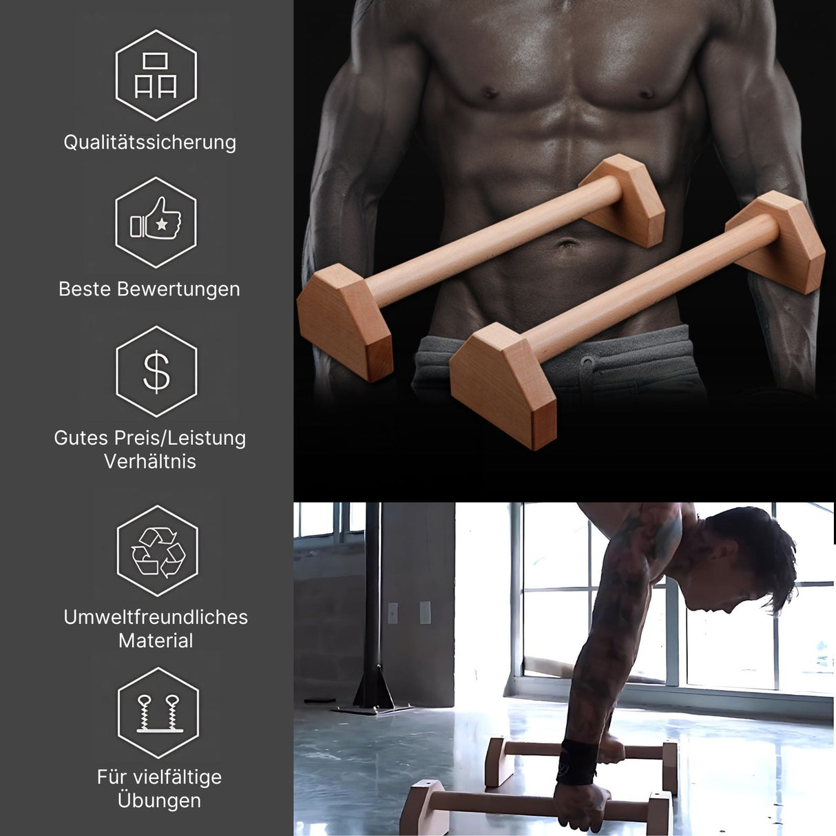 2er Set Liegestützgriffe Push-up Bar Handstandgriffe Liegestützhilfen