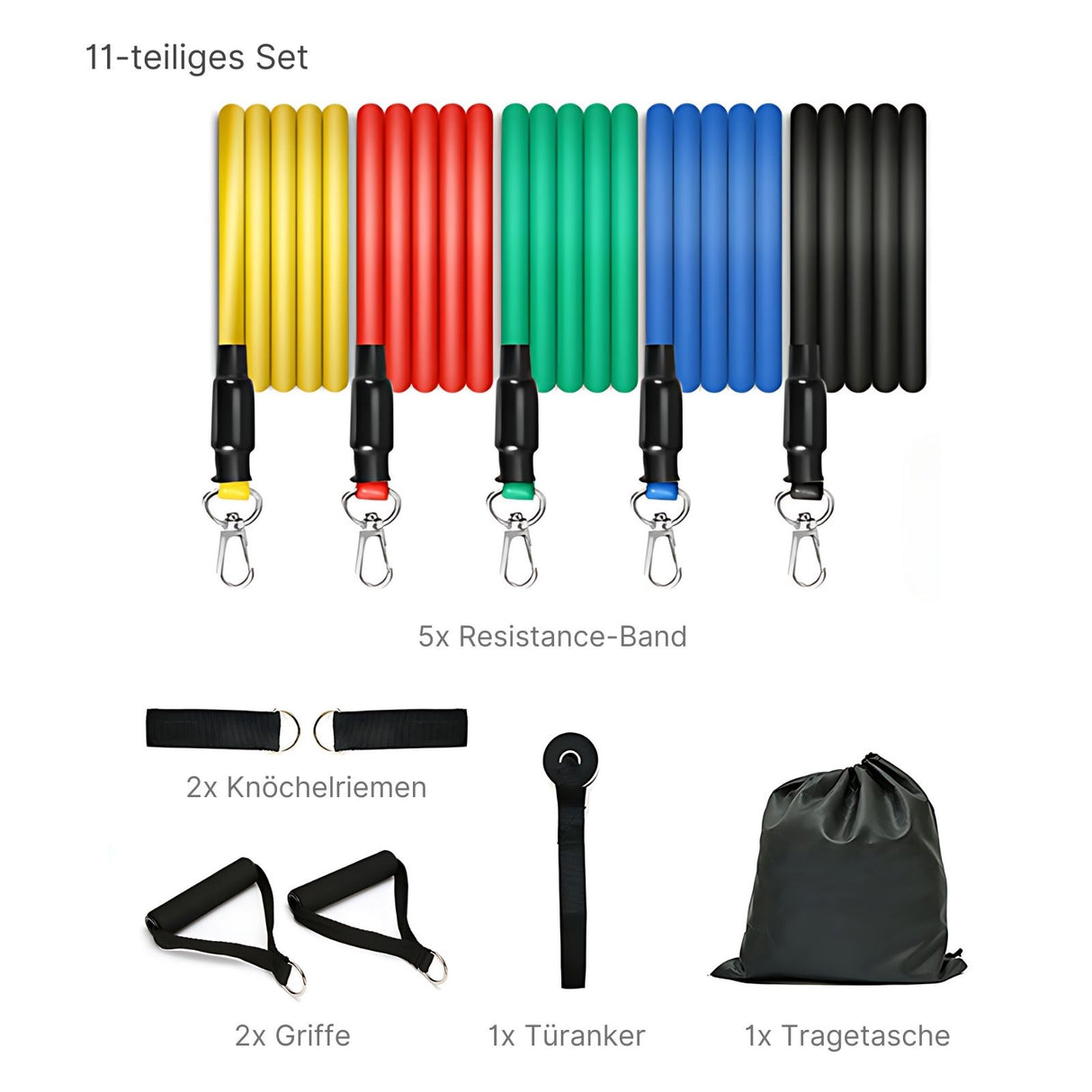 11-tlg. Set Resistance-Band Fitnessband Trainingsband Widerstandsband