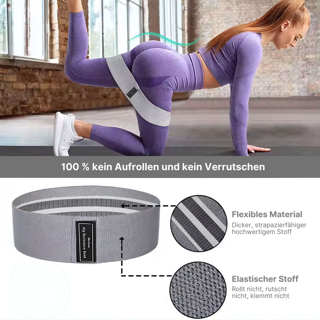 Booty-Band Hip-Resistance-Band Glute-Band Trainingsband Fitnessband