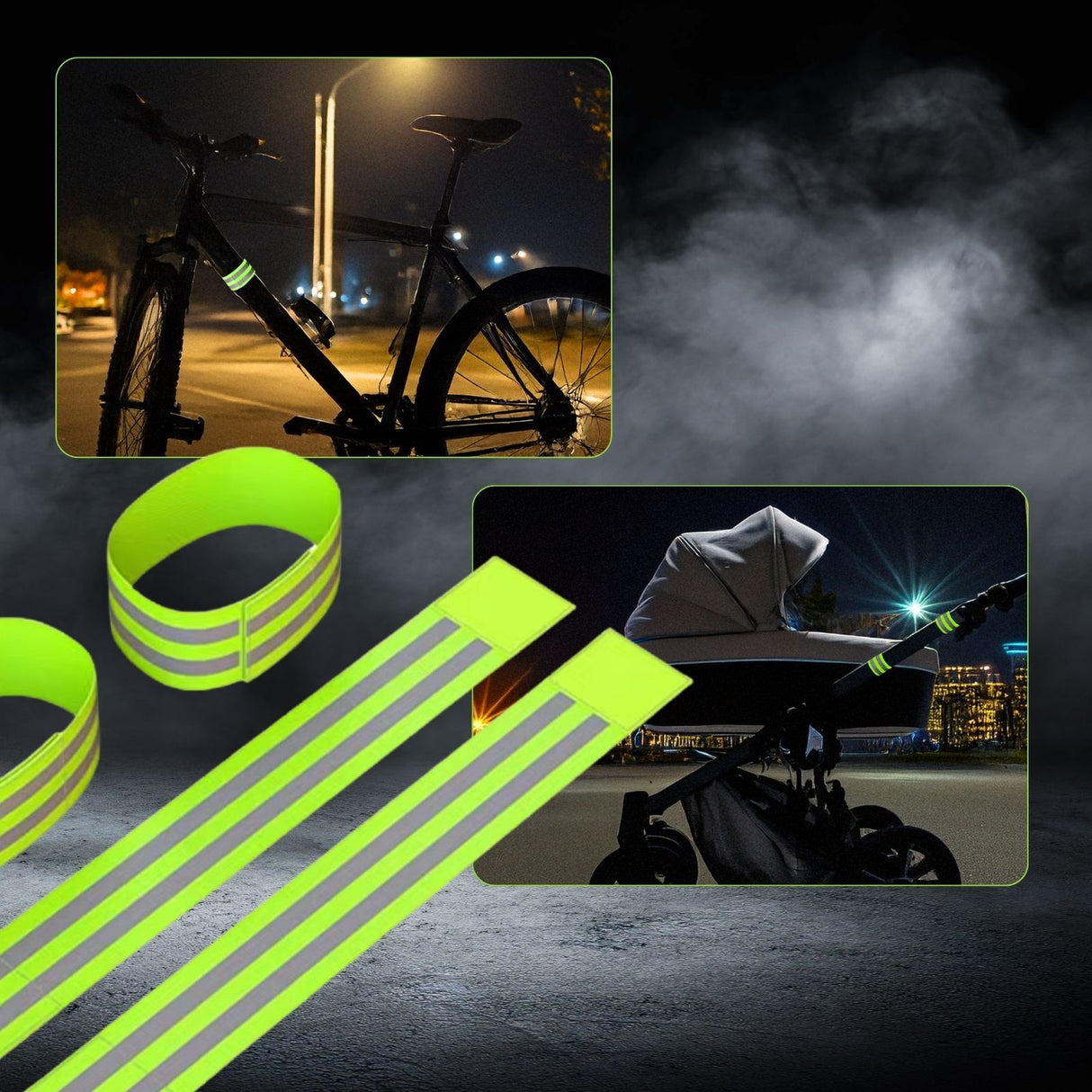 Velo-Reflektorband Fahrrad-Leuchtband Reflektierendes Veloband