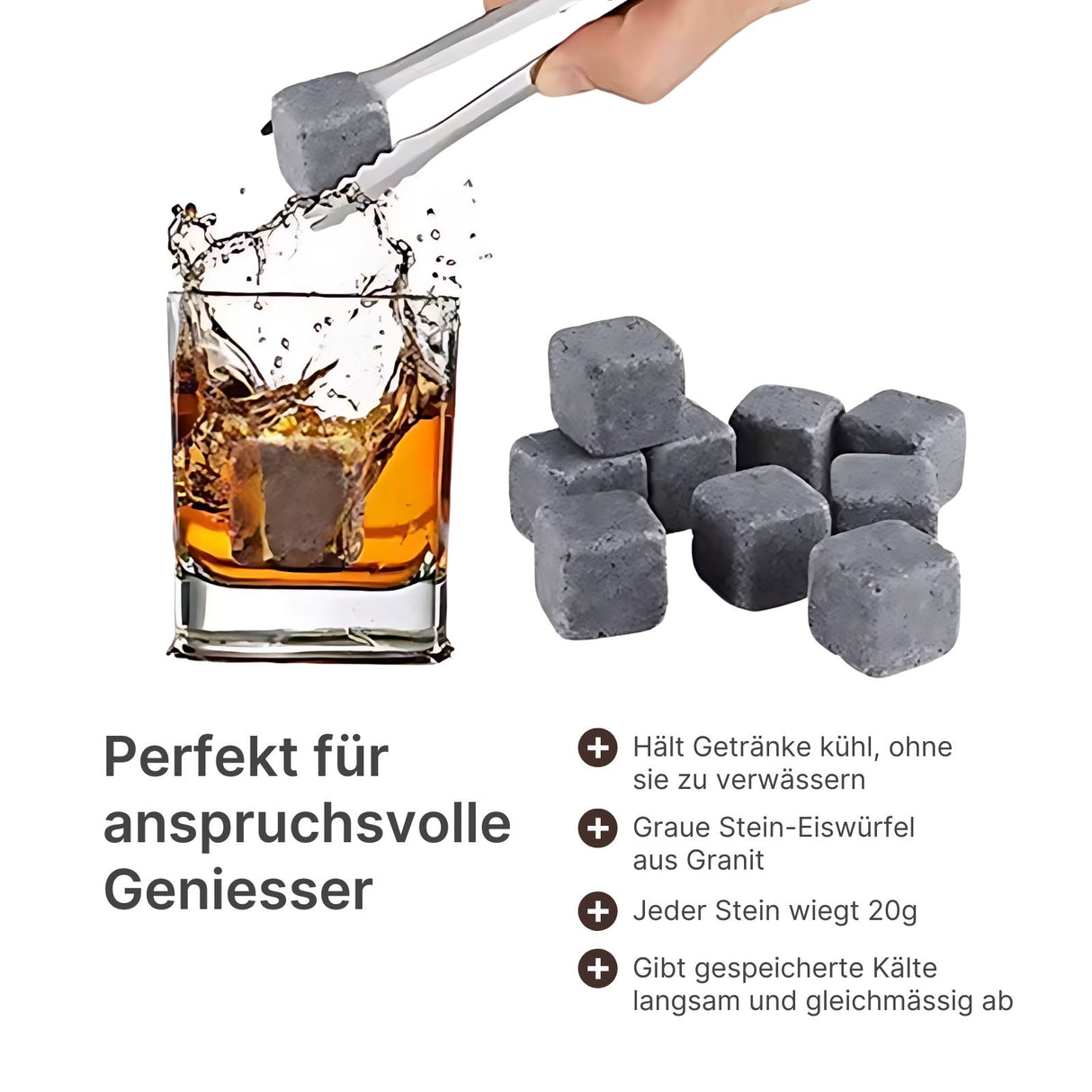 10-tlg. Set Whisky-Steine Wein-Eiswürfel Eiswürfel-Ersatz Stein-Eiswürfel