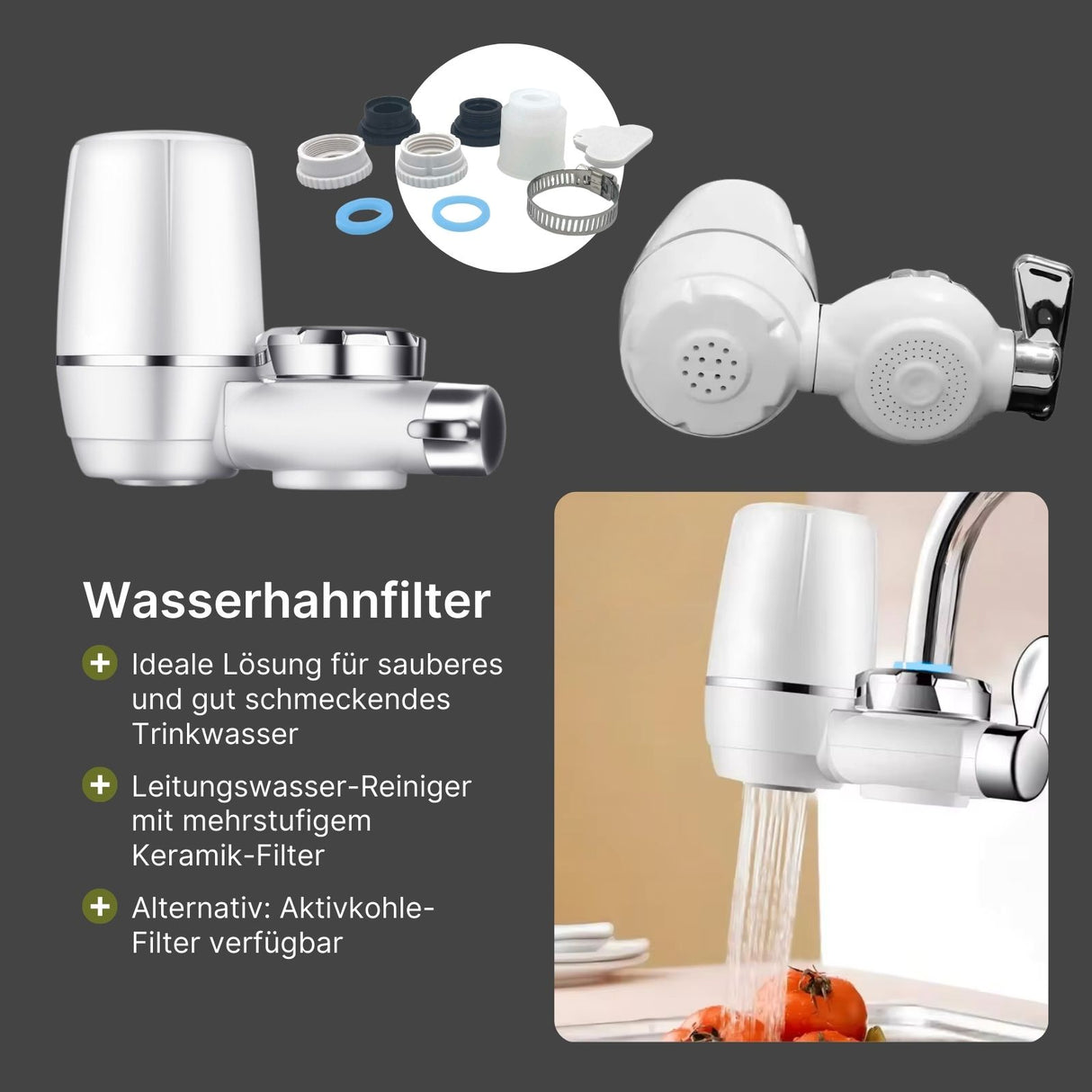 Leitungswasser-Reiniger Wasserhahnfilter Küchenarmatur-Wasserfilter