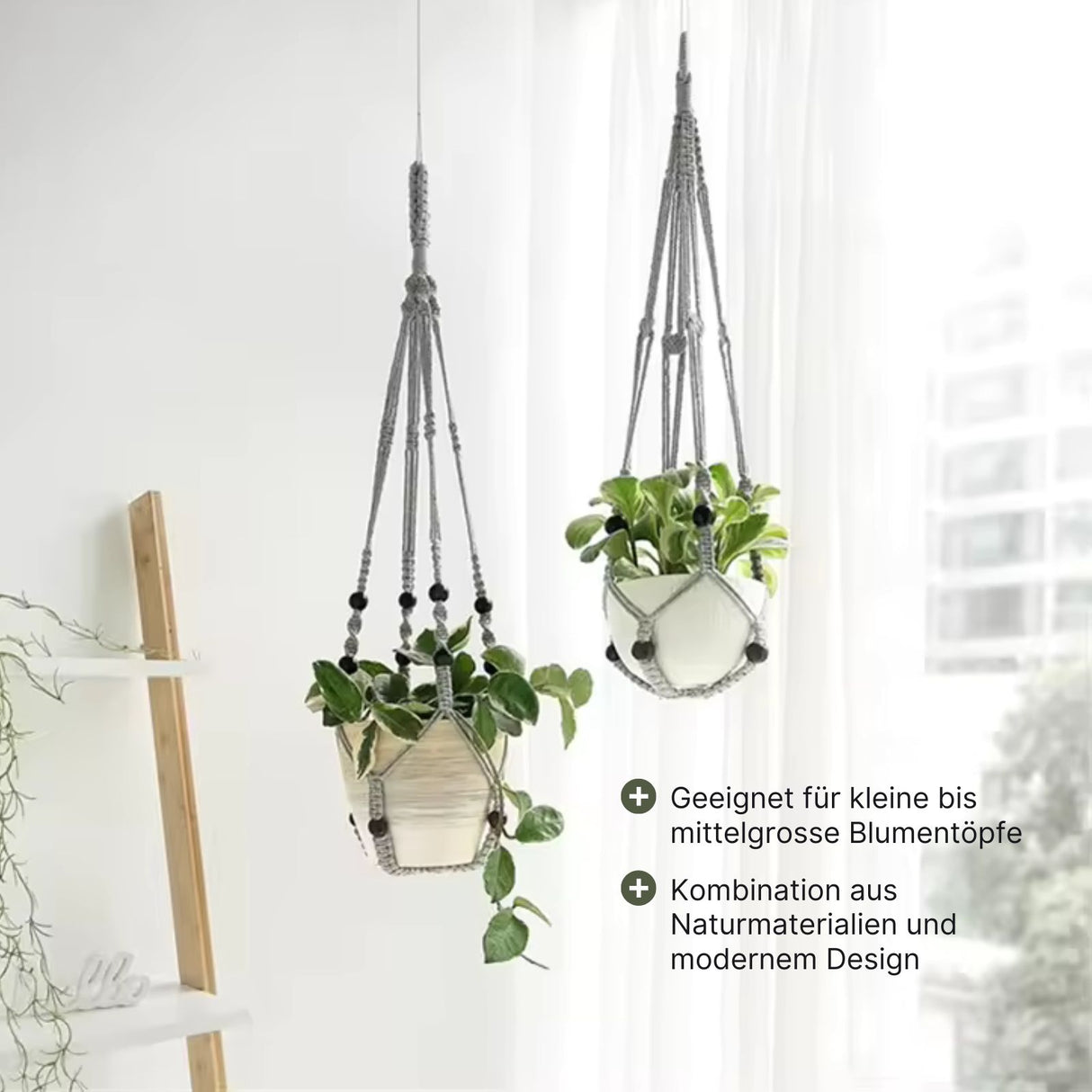 Blumenampel Baumwoll-Hängetopf Makramee-Blumenampel Hängeampel Pflanzenaufhänger