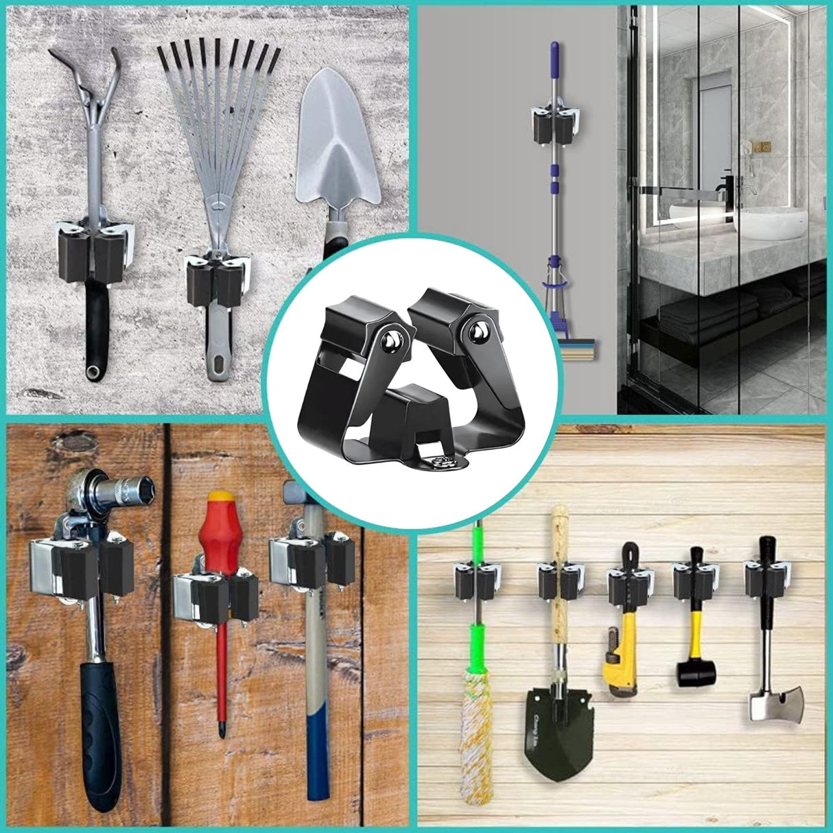 Wandhalterung für Reinigungsgeräte Mopphalter Besenhalter Gerätehalter