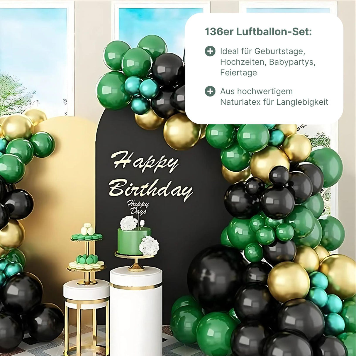 136er Set Luftballons Ballongirlande Party-Luftballons Ballonbogen Geburtstagsballons