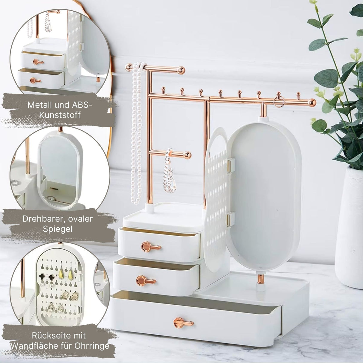 Schmuckhalter Schmuckständer Aufbewahrung für Ketten Armbänder Ohrringe