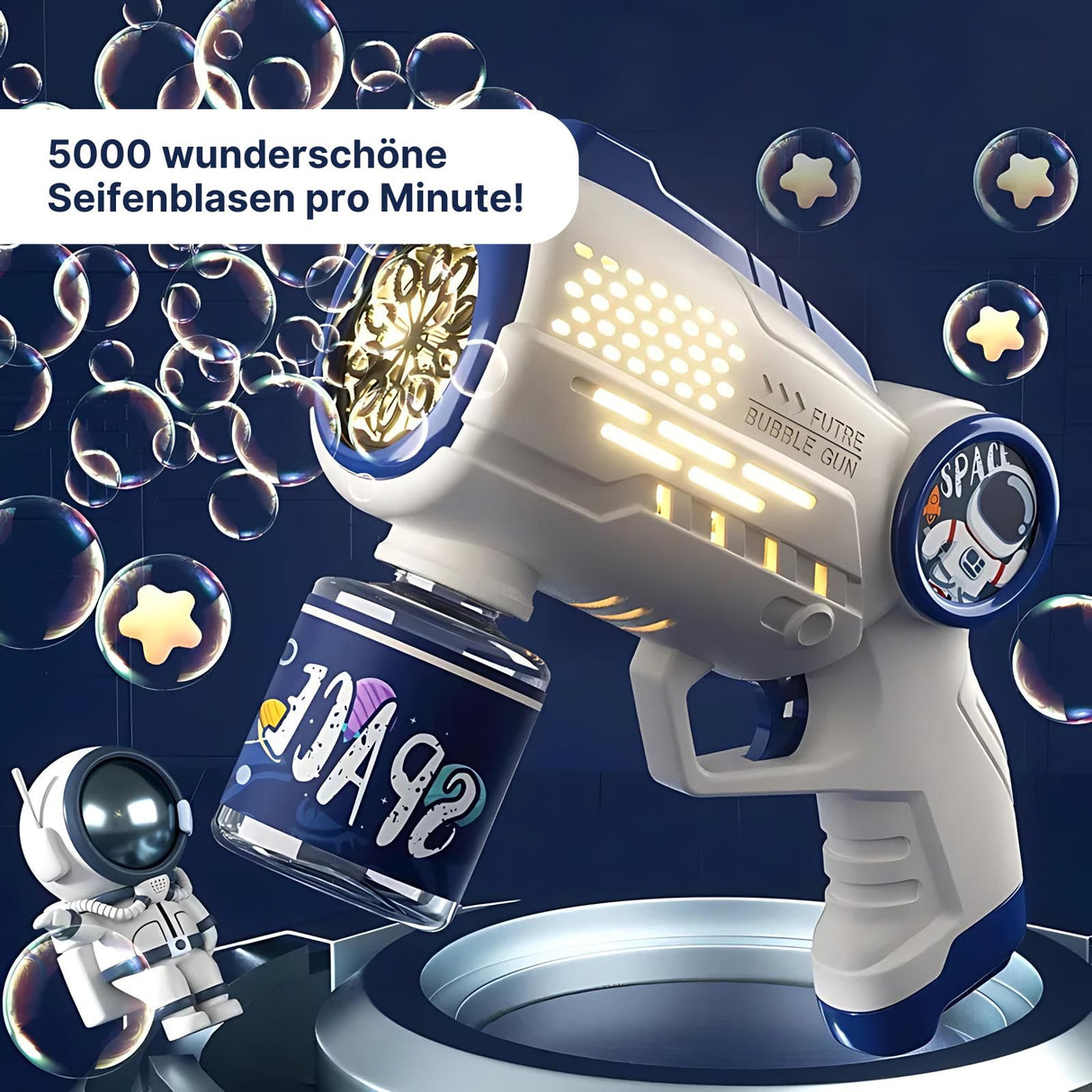 Automatische Seifenblasenmaschine Weltraum-Seifenblasenpistole Bubble Maker
