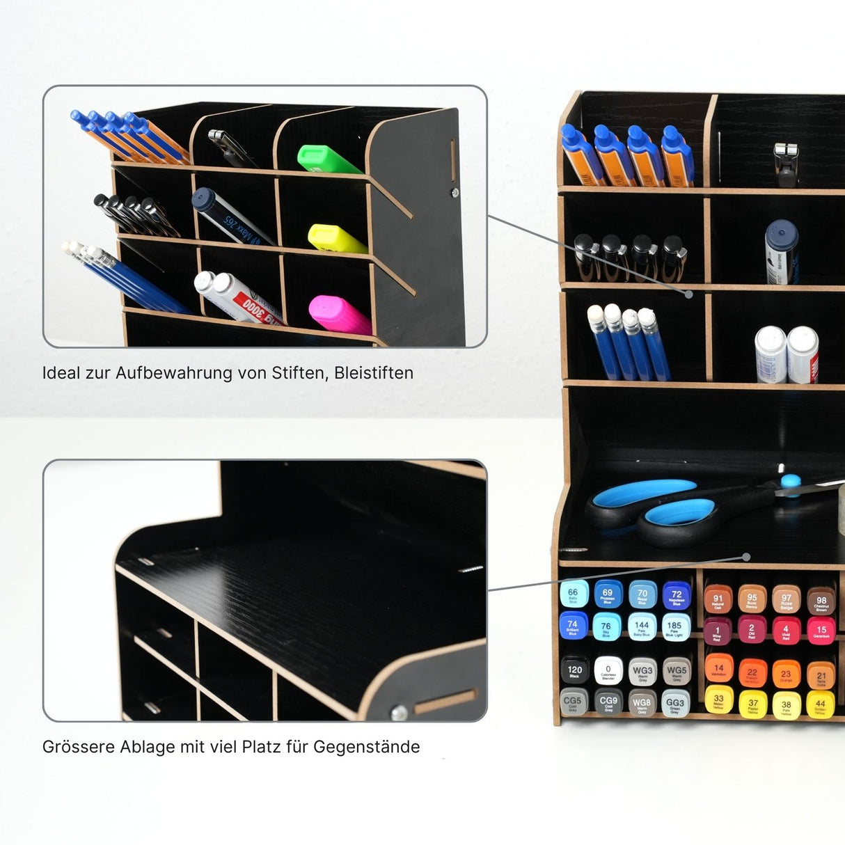 Stiftebox Schreibtisch-Organizer Stiftaufbewahrung Pen Desk-Organizer Bürotisch-Stifthalter