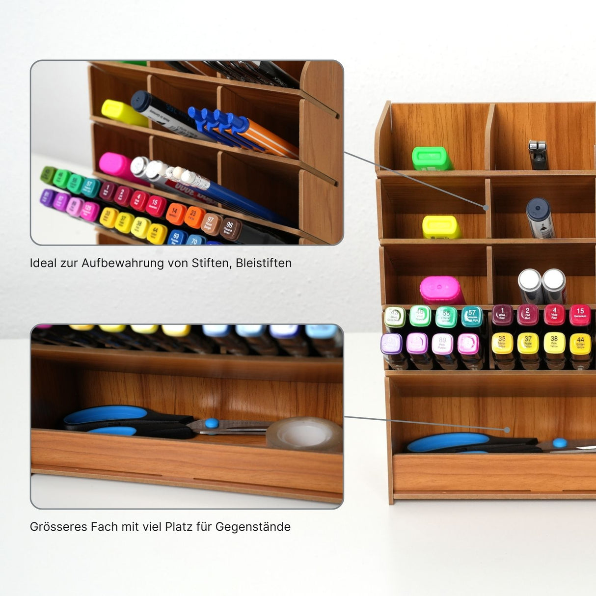 Schreibtisch-Organizer Stiftaufbewahrung Pen Desk-Organizer Bürotisch-Stifthalter Stiftebox