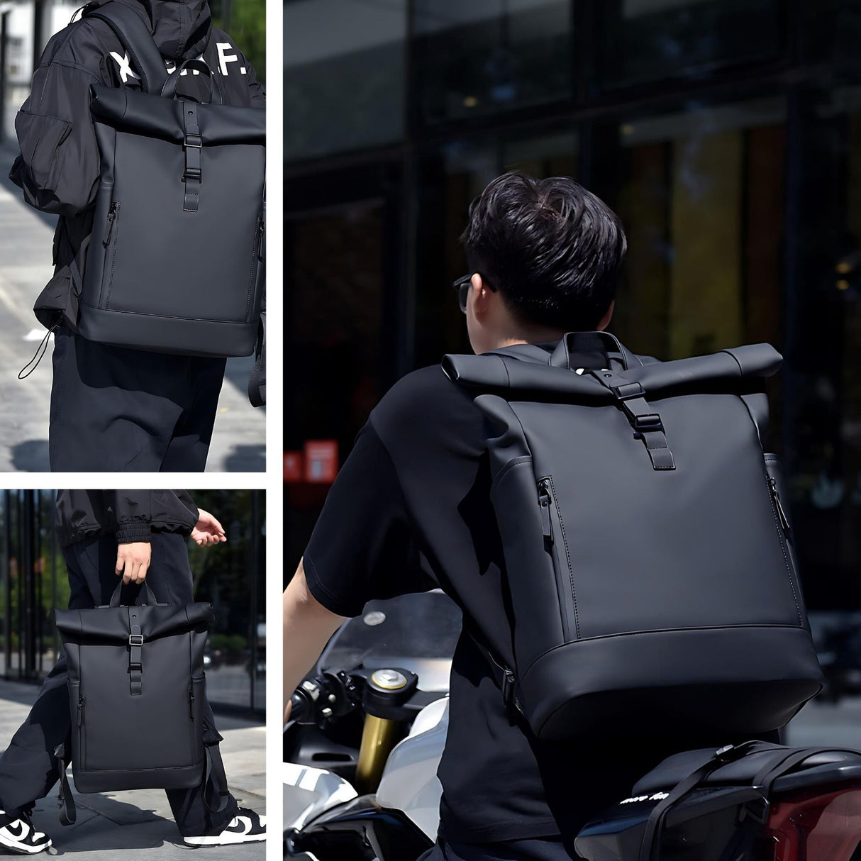 Roll-Top-Rucksack Laptop-Rucksack Roll-Up-Rucksack Roll-Top-Backpack