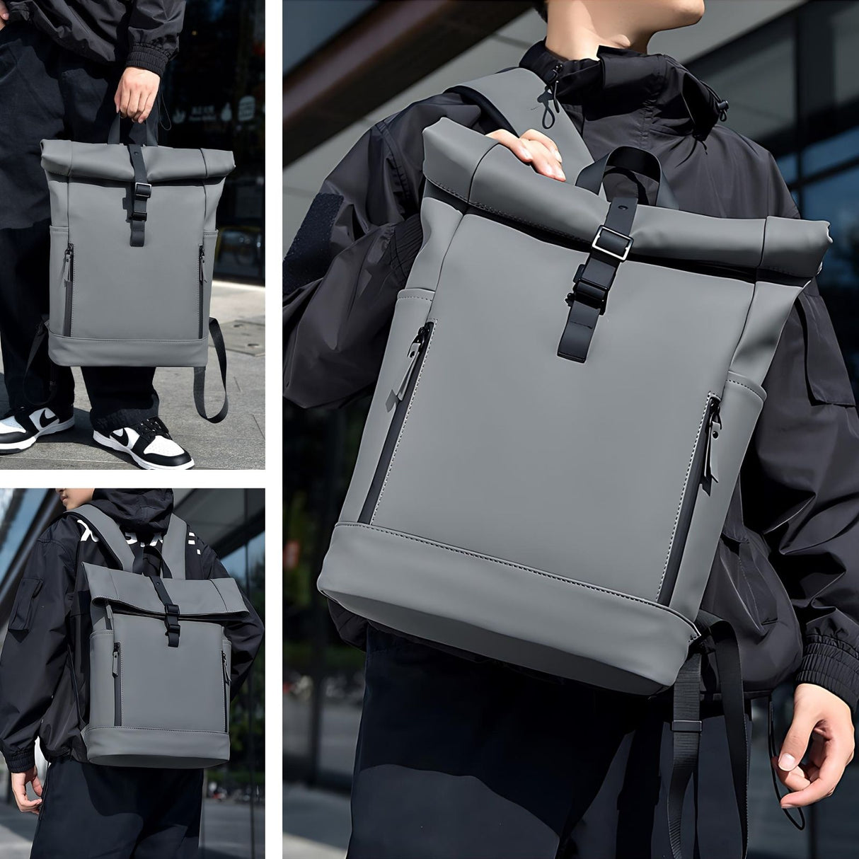 Laptop-Rucksack Roll-Top-Rucksack Roll-Top-Backpack Roll-Up-Rucksack