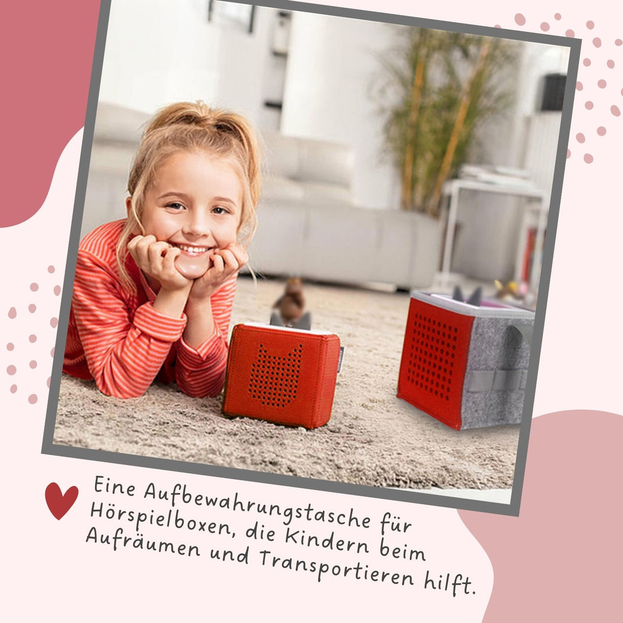 Aufbewahrungstasche für Hörspielbox und Figuren Organizer-Tasche für Hörspiel Rot