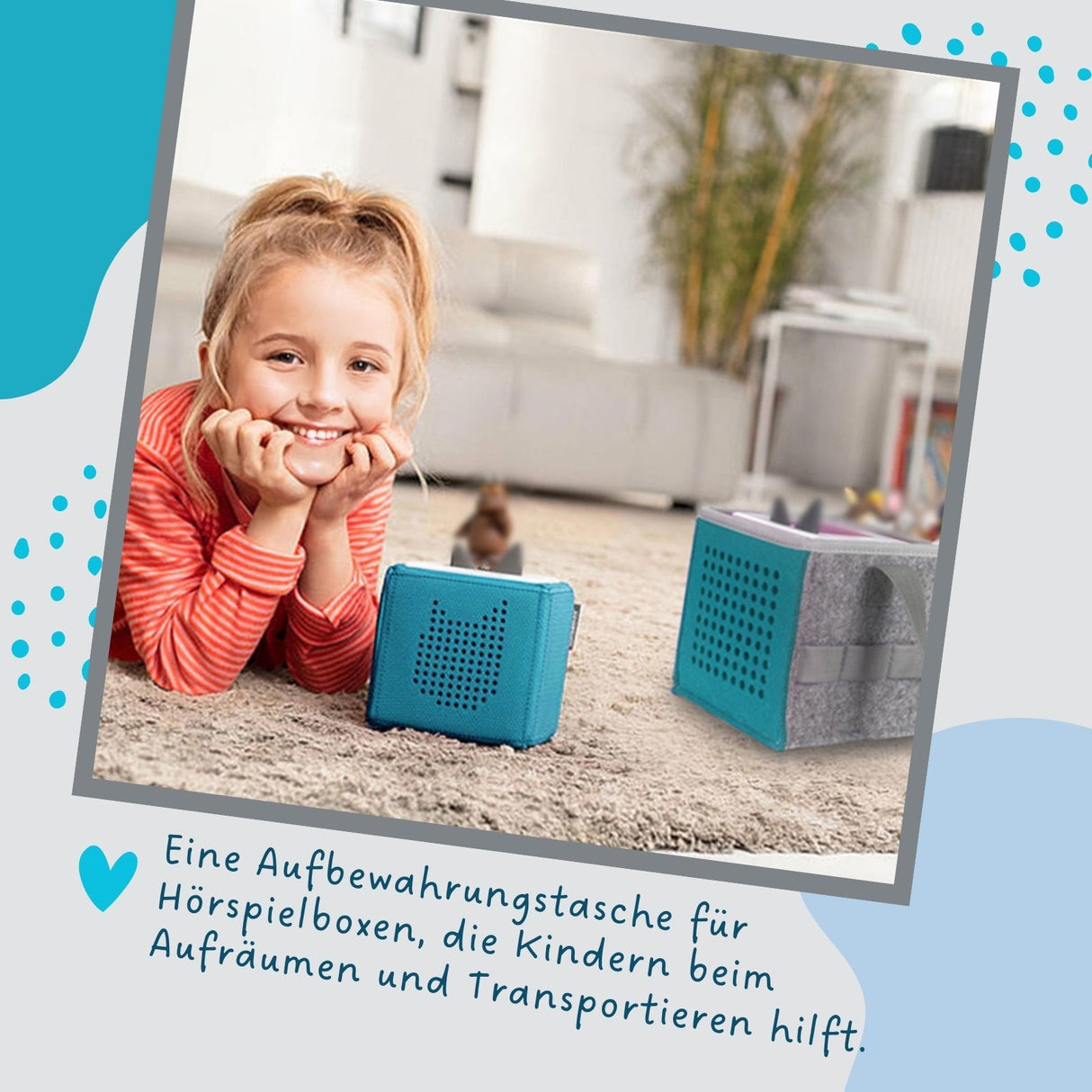 Organizer-Tasche für Hörspiel Aufbewahrungstasche für Hörspielbox und Figuren Türkis