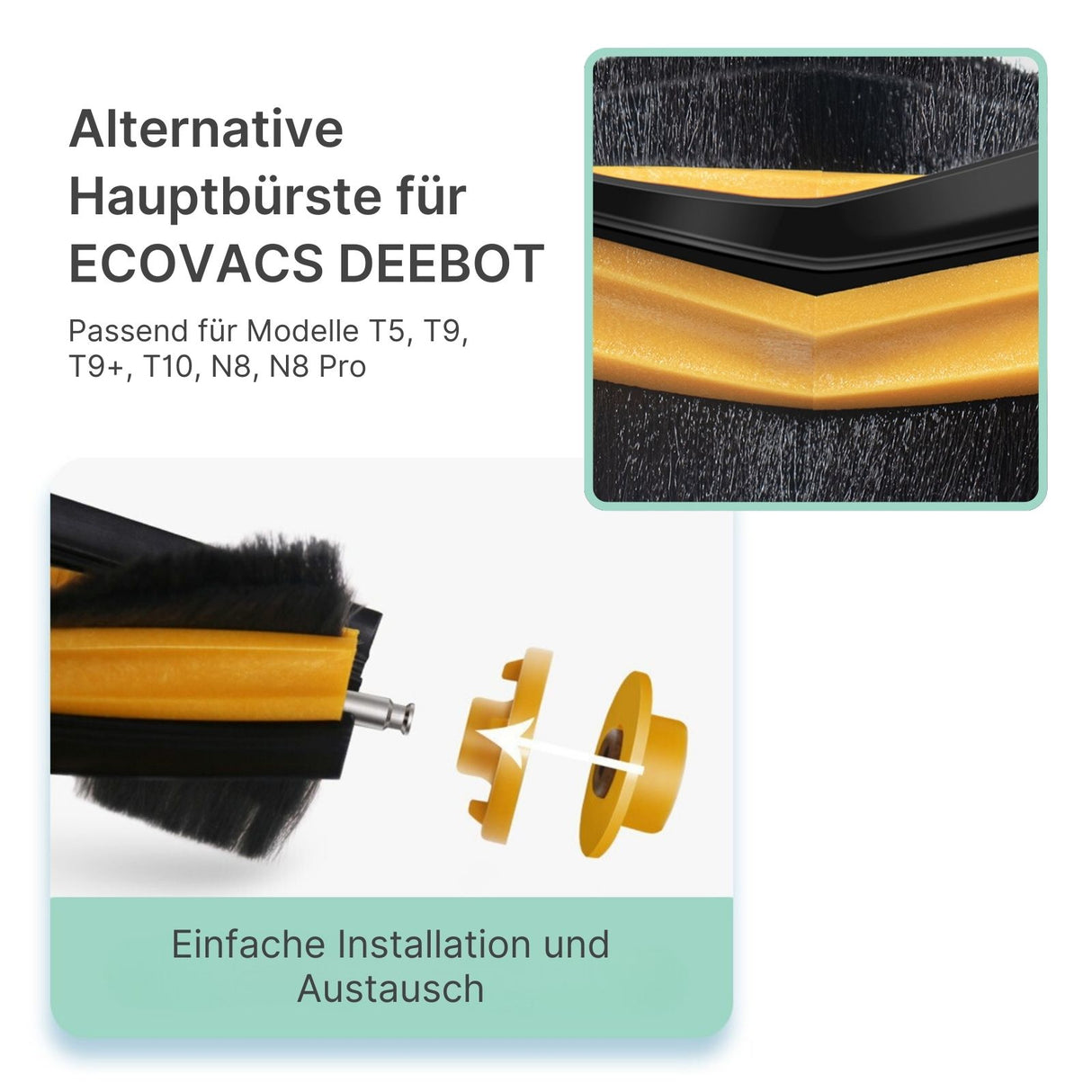 Alternative Hauptbürste zu ECOVACS DEEBOT T5 T9 T9+ T10 N8 N8 Pro
