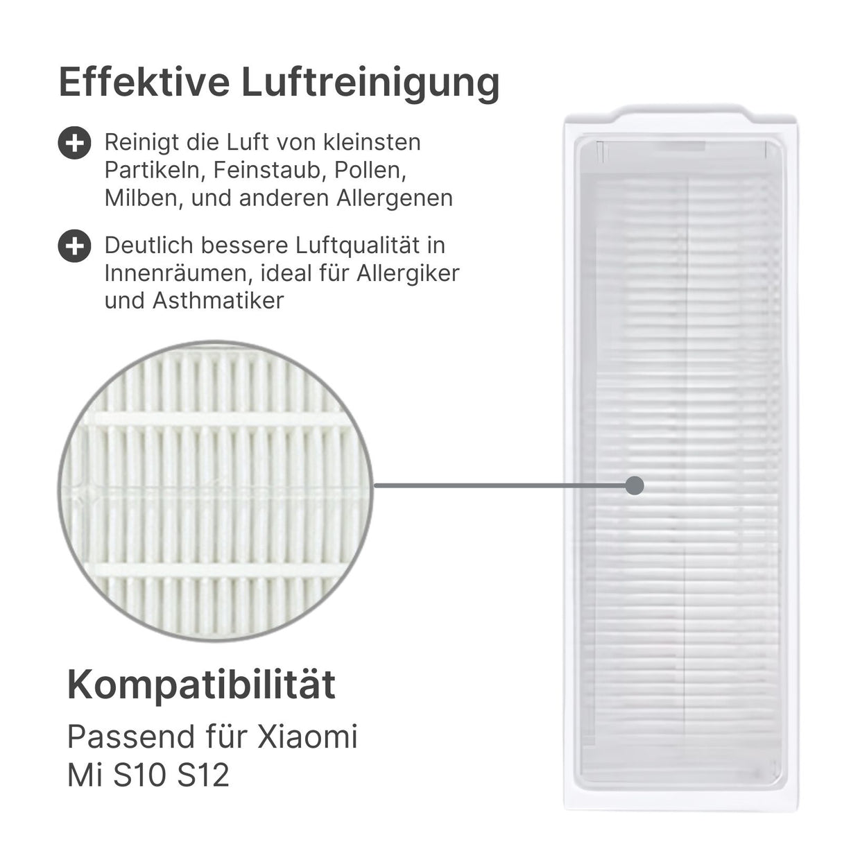 Alternativer HEPA-Filter zu Xiaomi Mi S10 S12