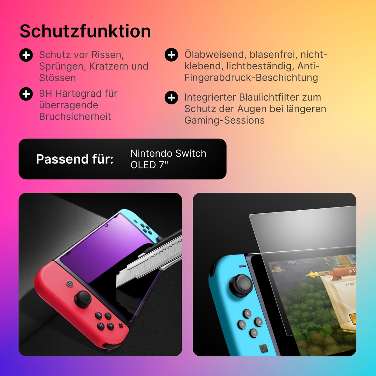 Alternative Displayschutzfolie zu Nintendo Switch OLED 7 Zoll