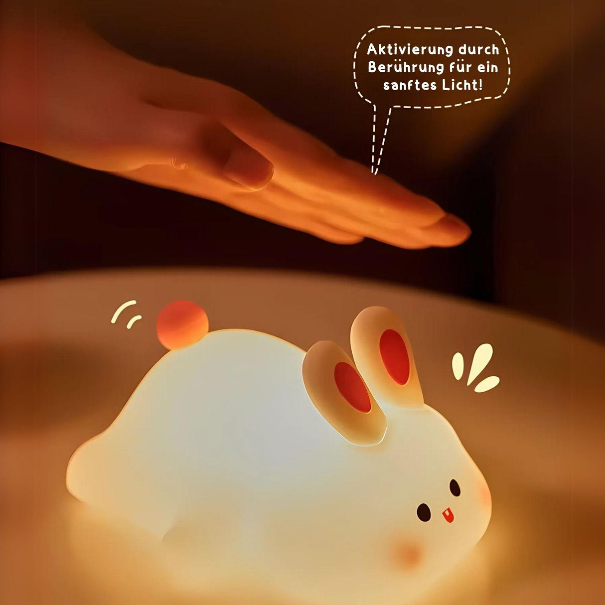 LED-Kaninchen-Nachtlicht Kinder-Nachttischlampe Tischleuchte Lampe Beleuchtung