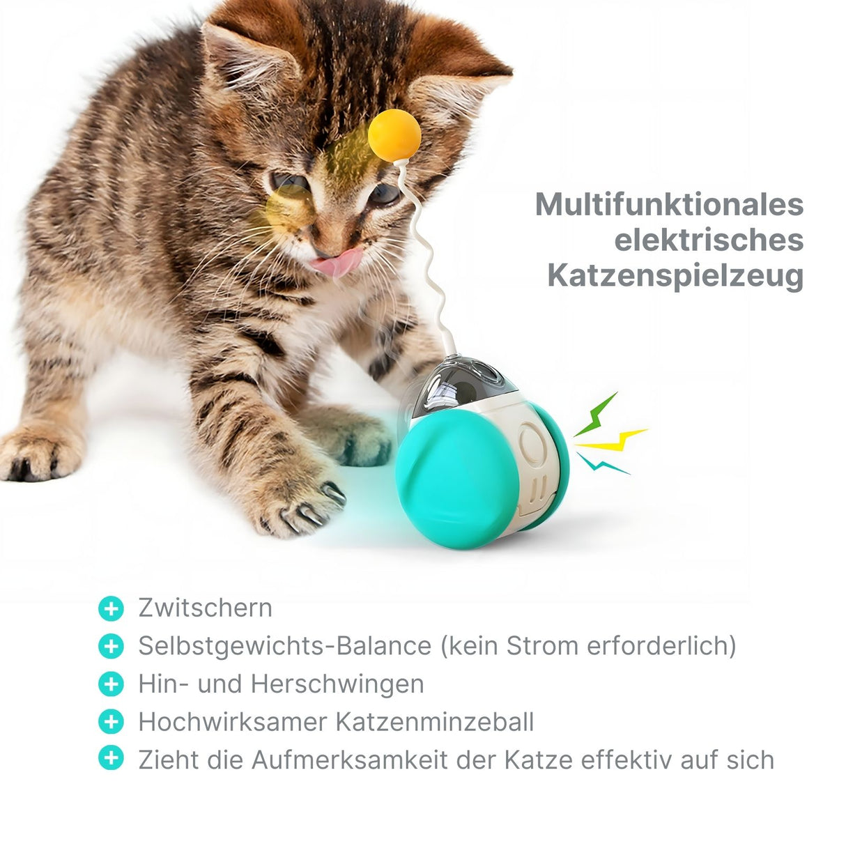 Interaktives Katzenspielzeug Balance-Schwung-Spielzeug Katzenfederspielzeug Katzenkugel