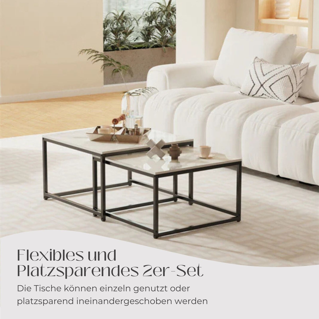 2er Set Couchtisch Wohnzimmertisch Beistelltisch Satztisch Kaffeetisch