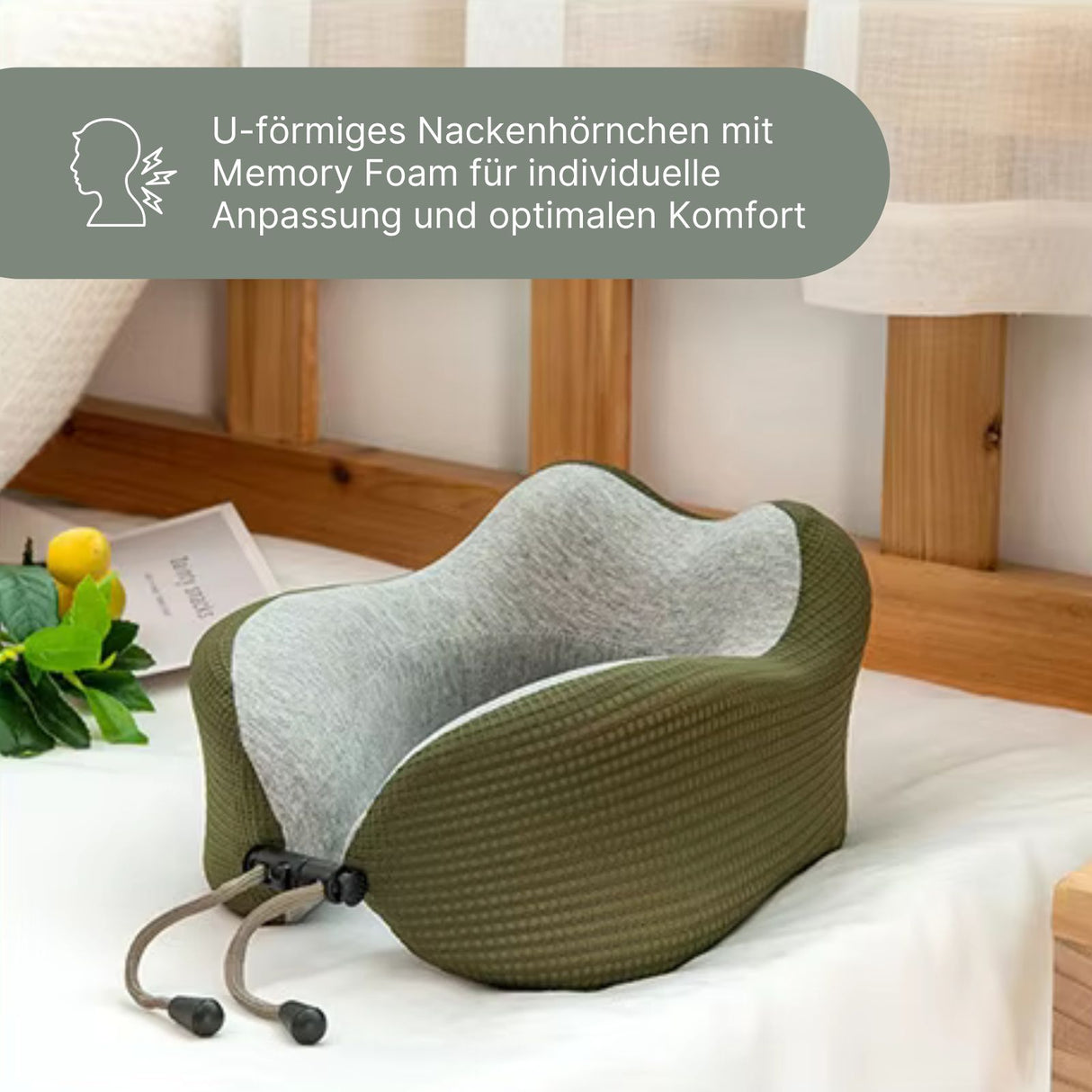 Nackenkissen Nackenhörnchen Memory Foam Reisekissen Flugzeug