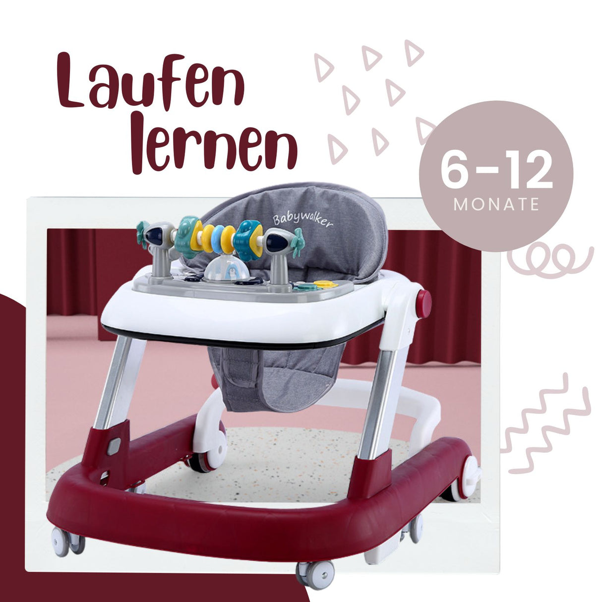 Baby Walker Lauflernwagen Lauflernhilfe Laufwagen Gehfrei Laufhilfe Kleinkinder
