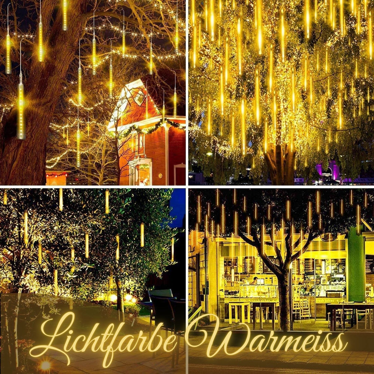 Meteor Lichter 2.8m LED Weihnachtslichter Wassertropfen Eiszapfen Girlande