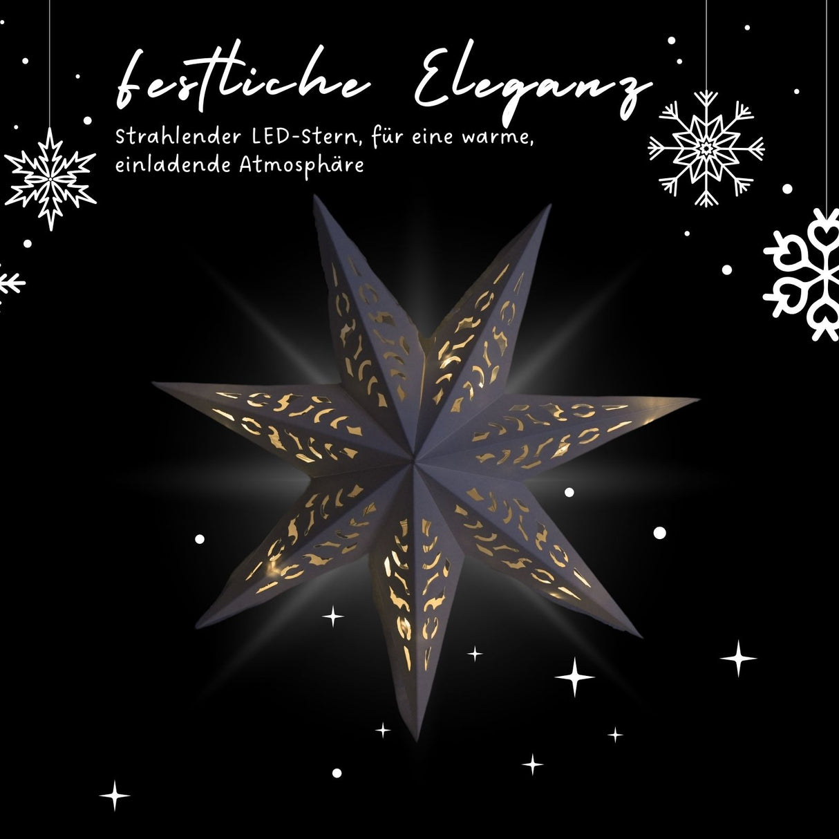 LED Weihnachtsstern Leuchtstern Hanging Star Laterne Beleuchtung Faltstern