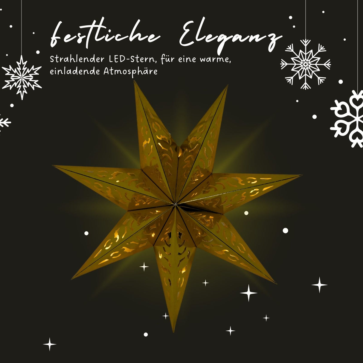 LED Hanging Star Laterne Beleuchtung Faltstern Weihnachtsstern Leuchtstern