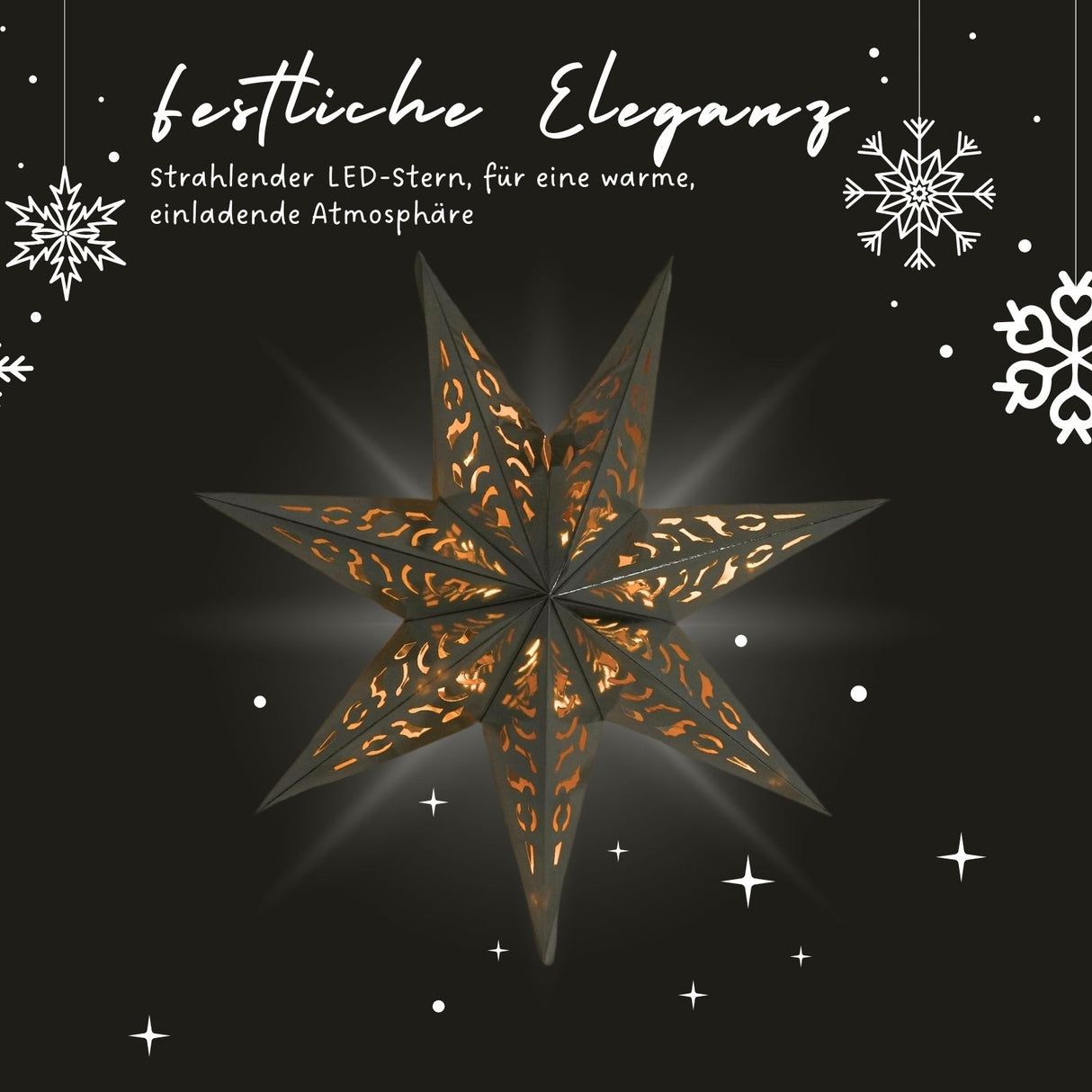 LED Leuchtstern Hanging Star Laterne Beleuchtung Faltstern Weihnachtsstern