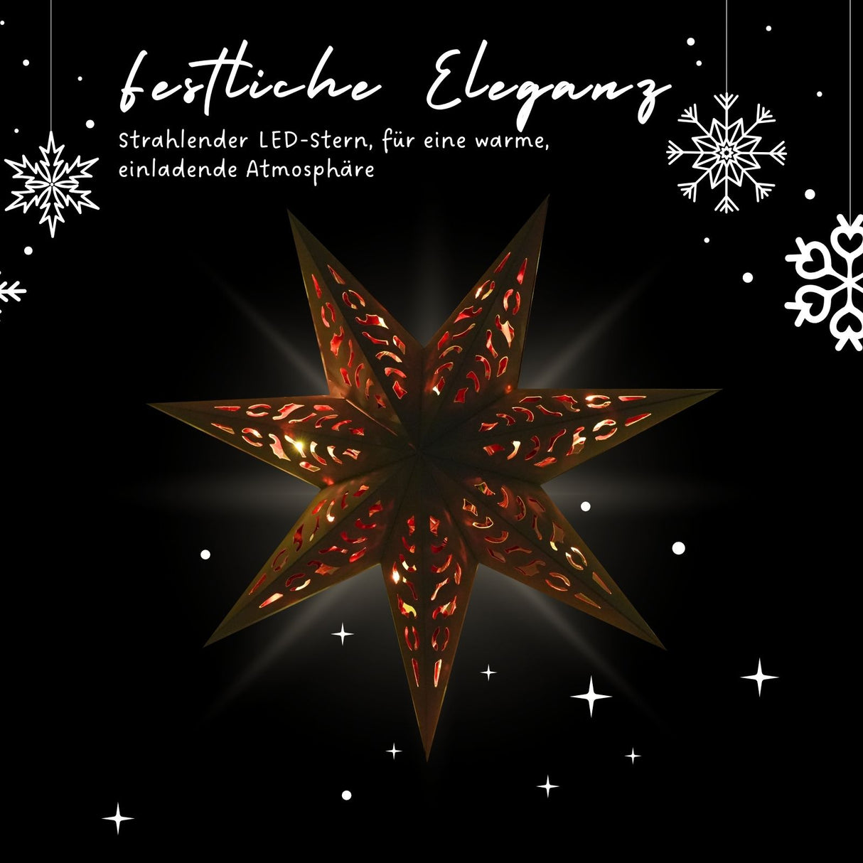 LED Weihnachtsstern Hanging Star Laterne Beleuchtung Leuchtstern Faltstern